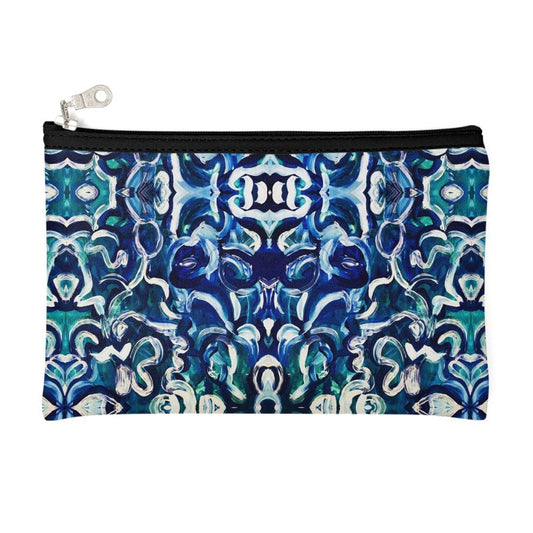 Neoprene Zip Pouch - "Blue Day" Design Inspired By Stacy